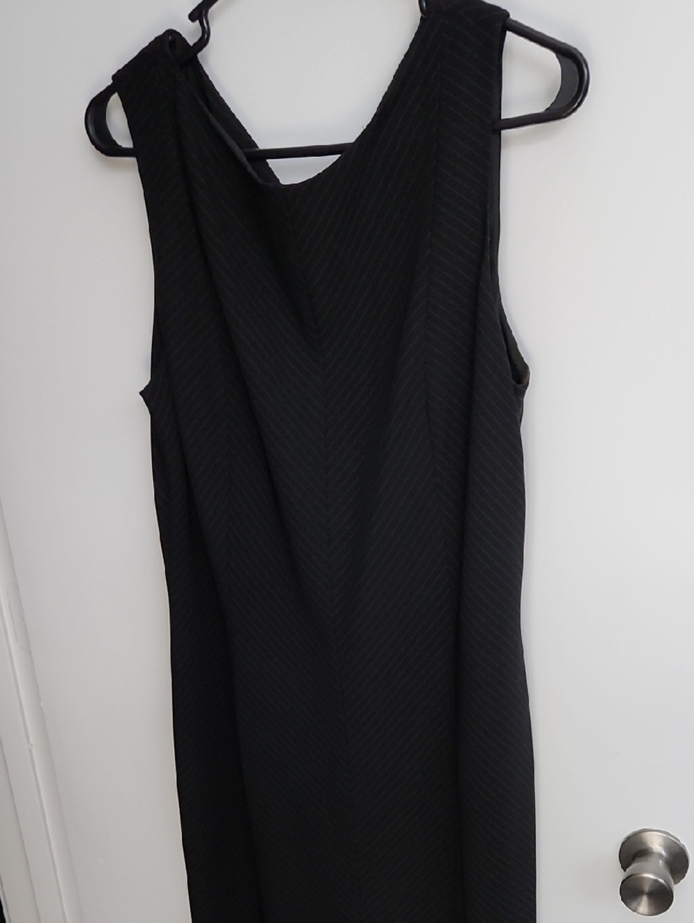 LOFT Black Sleeveless Midi Sheath Dress